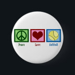 Badge Rond 5 Cm Peace Love Softball<br><div class="desc">Un cadeau de softball mignon.</div>