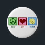 Badge Rond 5 Cm Peace Love Softball<br><div class="desc">Un cadeau de softball mignon.</div>