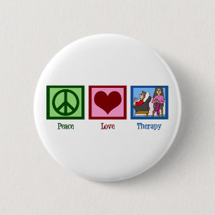 Badge Rond 5 Cm Peace Love Therapy