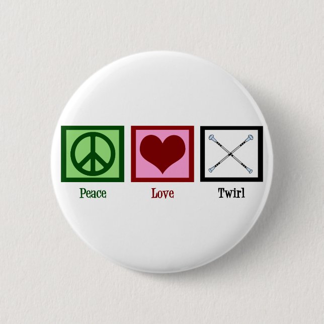 Badge Rond 5 Cm Peace Love Twirl (Devant)