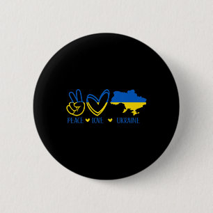 Badge Rond 5 Cm Peace Love Ukraine Soutenez le drapeau ukrainien P