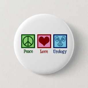 Badge Rond 5 Cm Peace Love Urology
