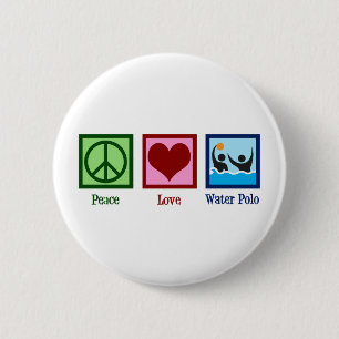 Badge Rond 5 Cm Peace Love Water Polo