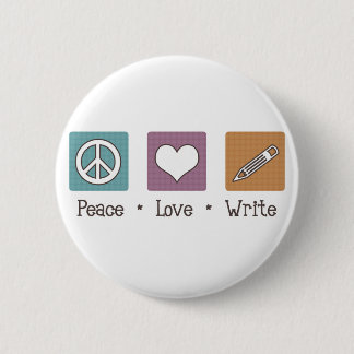 Badge Rond 5 Cm Peace Love Write