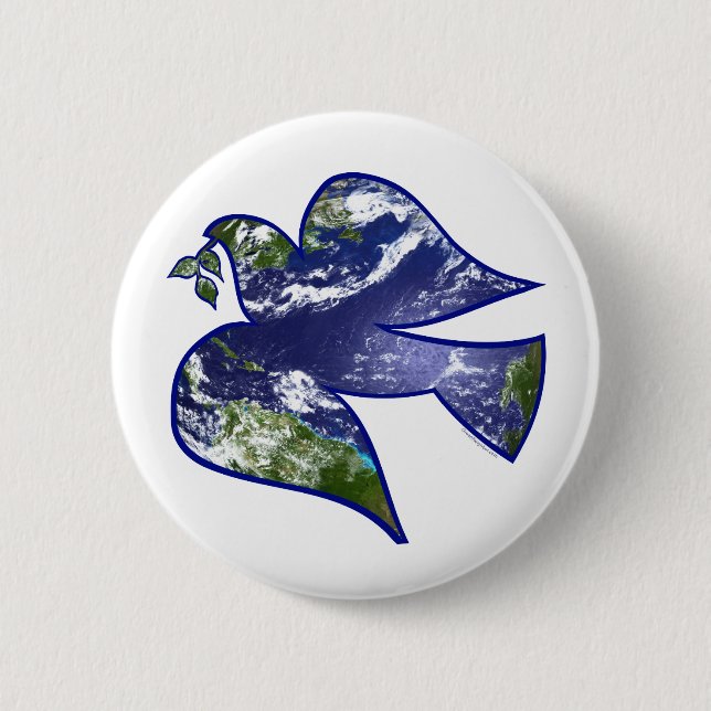 Badge Rond 5 Cm Peace on Earth Dove (Devant)