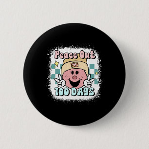 Badge Rond 5 Cm Peace Out 100 Days Of School Smile Face 100th Day