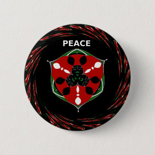 Badge Rond 5 Cm "Peace : with Shield Emblem"