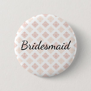 Badge Rond 5 Cm Peach Blush Damask