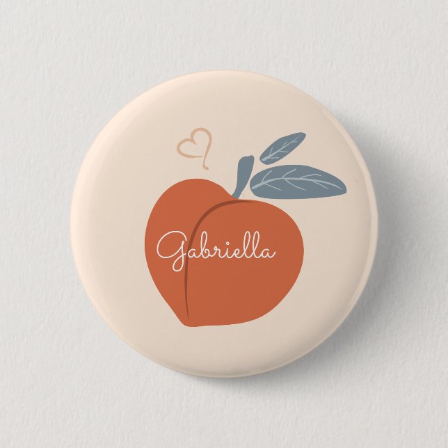 Badge Rond 5 Cm Peach Love (Devant)