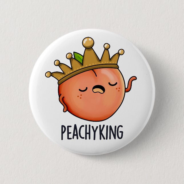 Badge Rond 5 Cm Peachy King Funny Peach Pun (Devant)