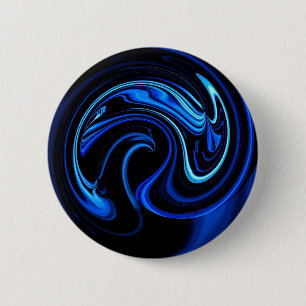 Badge Rond 5 Cm Peacock bleu Abstrait