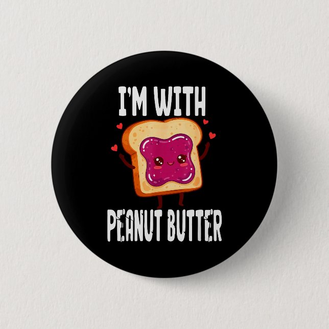 Badge Rond 5 Cm Peanut Butter Jelly Matching Couples Halloween Fun (Devant)