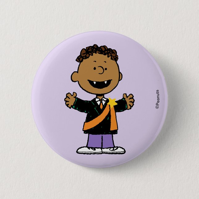 Badge Rond 5 Cm Peanuts | Franklin Halloween Vampire (Devant)