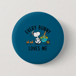 Badge Rond 5 Cm Peanuts - Pâques - chaque lapin m'aime Peanuts -
