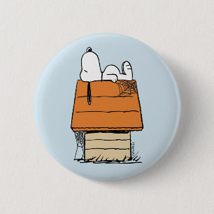 Badge Rond 5 Cm Peanuts   Snoopy Halloween Nap
