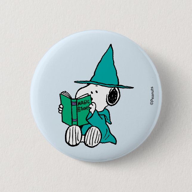 Badge Rond 5 Cm Peanuts Snoopy Potions Magiques Halloween (Devant)