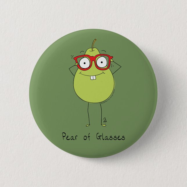 Badge Rond 5 Cm Pear of Glass Cute & Funny Pin Button (Devant)