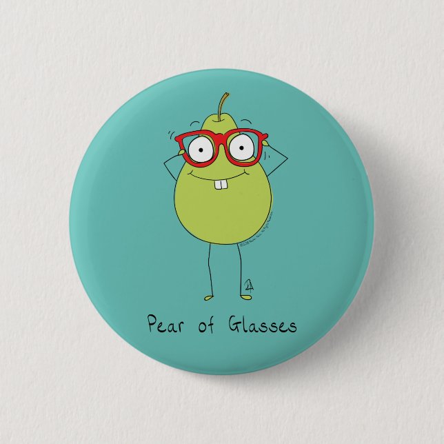 Badge Rond 5 Cm Pear of Glass Cute & Funny Pin Button (Devant)