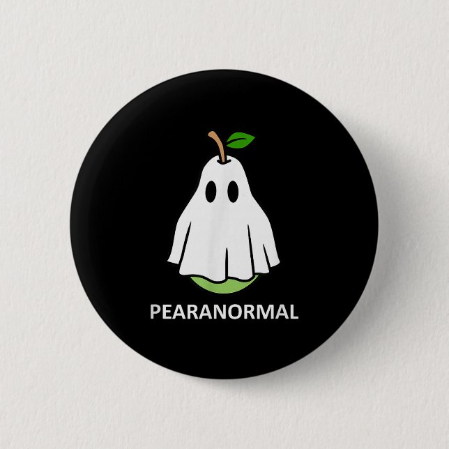 Badge Rond 5 Cm Pearanormal Cute Ghost Pear Halloween Costume Funn (Devant)