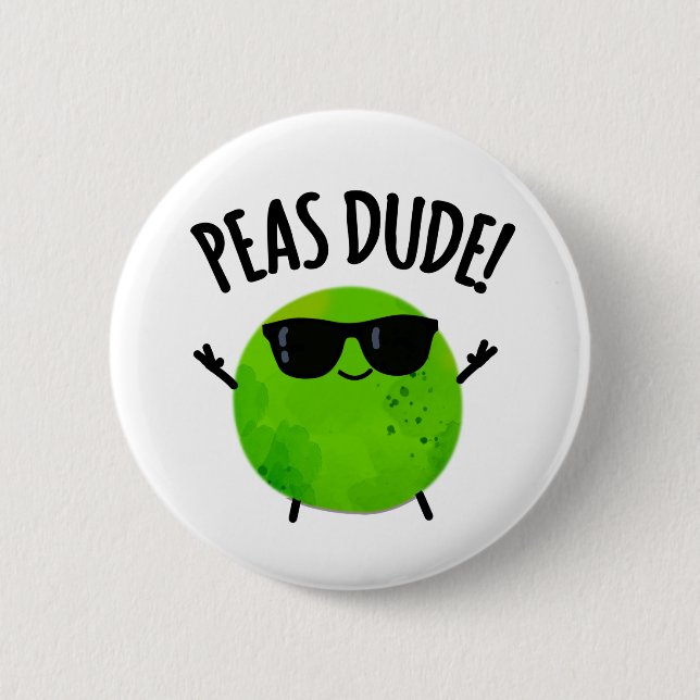 Badge Rond 5 Cm Peas Dude Funny Veggie Pea Pun (Devant)