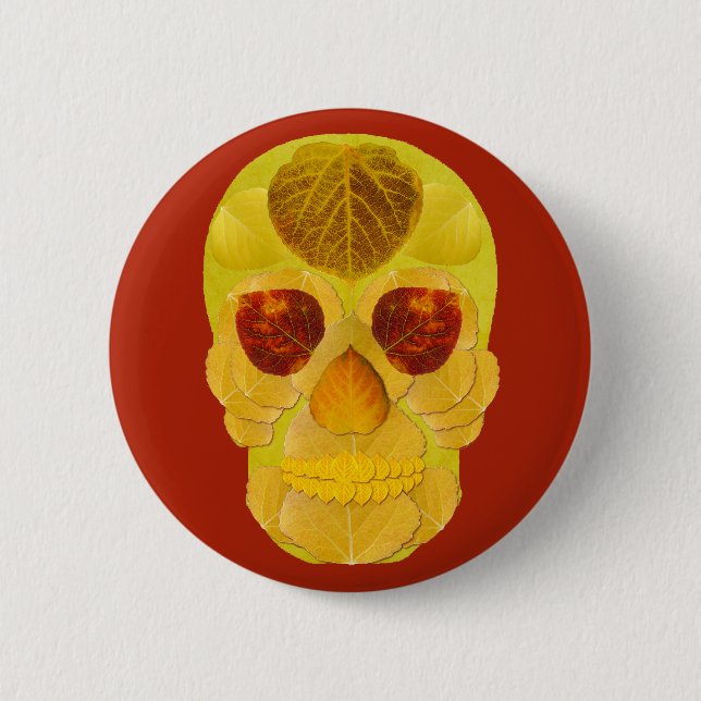 Badge Rond 5 Cm Peau feuille Aspen 1 (Devant)