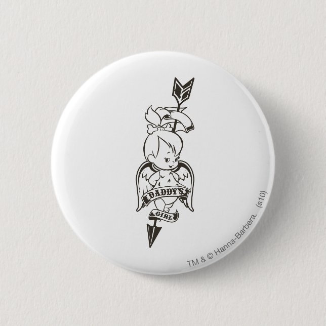 Badge Rond 5 Cm PEBBLES™ Daddy's Girl B&W (Devant)