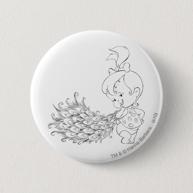 Badge Rond 5 Cm PEBBLES™ Dans Peacock (Devant)