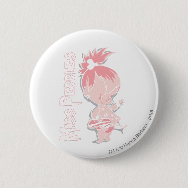 Badge Rond 5 Cm PEBBLES™ en rose (Devant)