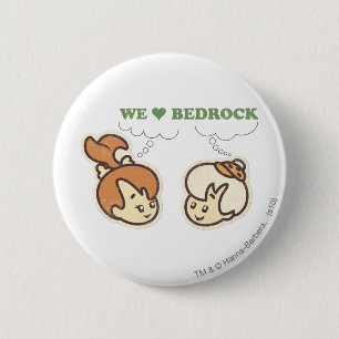 Badge Rond 5 Cm PEBBLES™ et Bam Bam Love Bedrock