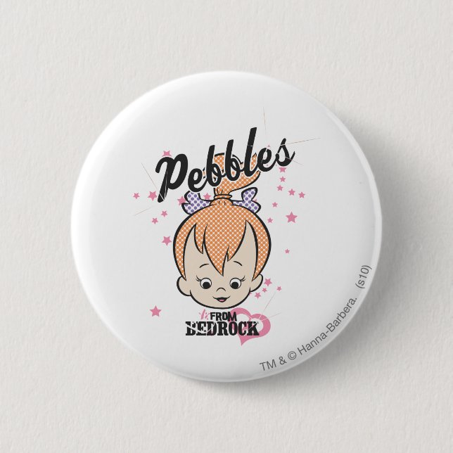 Badge Rond 5 Cm PEBBLES™ Stars and Hearts (Devant)