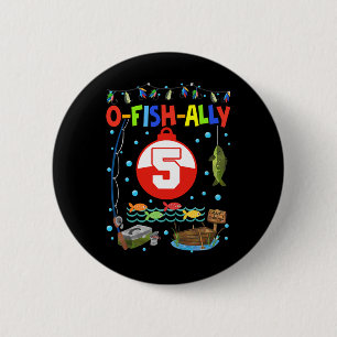 Badge Rond 5 Cm Pêche 5 ans 5e anniversaire Boy Anniversaire Party