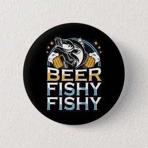 Badge Rond 5 Cm Pêche à la bière Pêche Pêche à la pêche à la louve