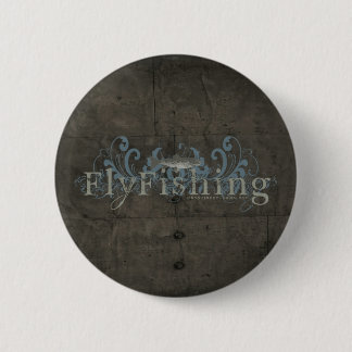 Badge Rond 5 Cm Pêche à la mouche de Retro Grunge