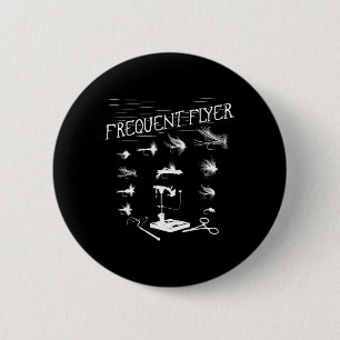 Badge Rond 5 Cm Pêche à la mouche nouage drôle pêcheur Noël père