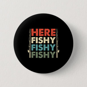 Badge Rond 5 Cm Pêche à la pêche à la canne à pêche Pêcheur