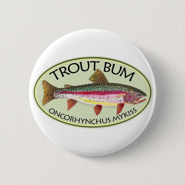 Badge Rond 5 Cm Pêche à la truite (Devant)