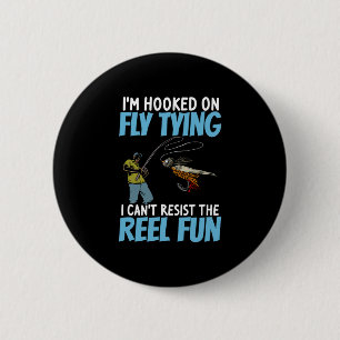 Badge Rond 5 Cm Pêche à la truite de ruisseau homme pêcheur moulin