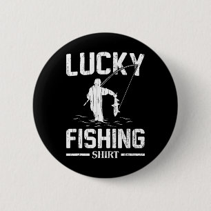 Badge Rond 5 Cm Pêche Chanceuse Drôles De Pêcheurs Poisson Graphiq