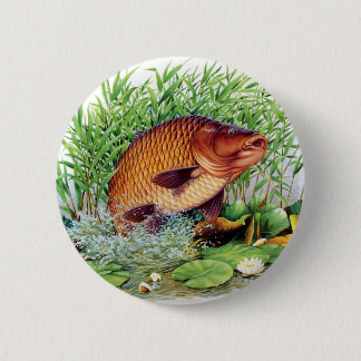 Badge Rond 5 Cm Pêche de carpe