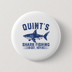 Badge Rond 5 Cm Pêche de requin vintage de Quint 1971 Rétro Pêcheu