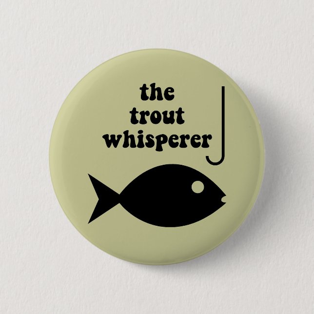 Badge Rond 5 Cm pêche de whisperer de truite (Devant)
