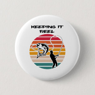 Badge Rond 5 Cm Pêche drôle d'amour de pêcheur de poisson rigolo e