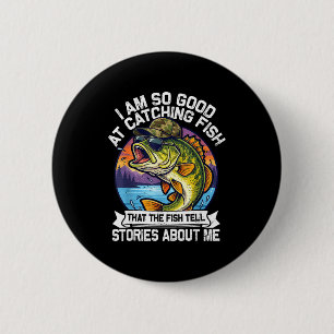 Badge Rond 5 Cm Pêche drôle Papa Hommes Drôle Bobine Cool Poisson