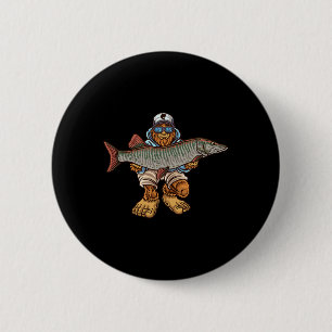 Badge Rond 5 Cm Pêche du maskinongé chasse du grand maskinongé Big