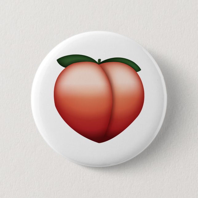 Badge Rond 5 Cm Pêche - Emoji (Devant)