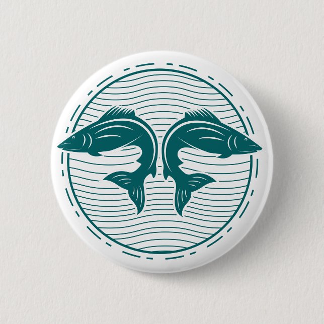 Badge Rond 5 Cm Pêche estivale amusante (Devant)