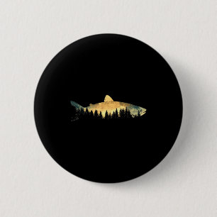 Badge Rond 5 Cm Pêche Extérieur Forêt Nature Hommes Femmes Faune F