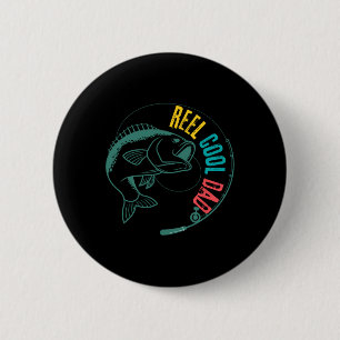 Badge Rond 5 Cm Pêche Papa Super Cool