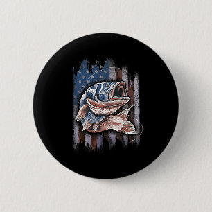 Badge Rond 5 Cm Pêche Patriotique 4 juillet Hommes Drapeau América