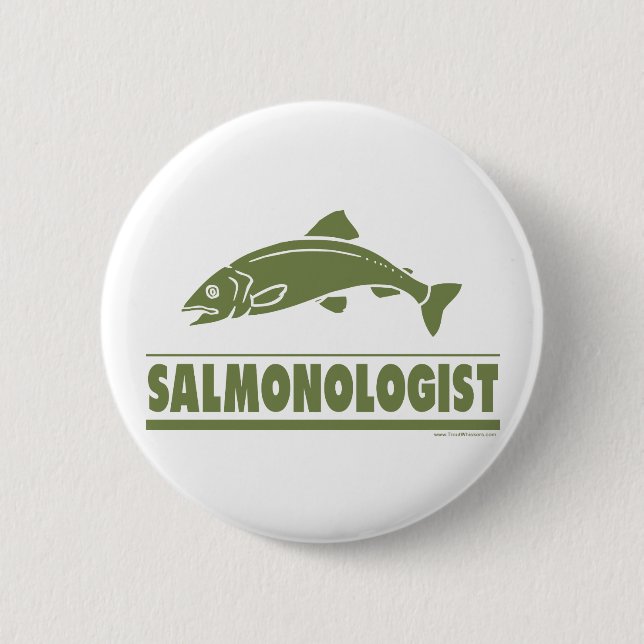 Badge Rond 5 Cm Pêche Saumon (Devant)